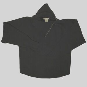 CYNTHIA ROWLEY Black Funnel Neck Side Zip Dolman Sleeve Sweater Sz S
